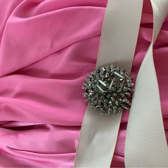 NWT Victoria’s Secret Silk Mini Robe: Pink with Cream Belt & Beaded Buckle M/L - Picture 12 of 16